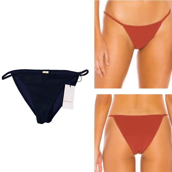 REVOLVE Other - Revolve x Lovewave navy blue ribbed Angie bikini bottoms NWT, size large